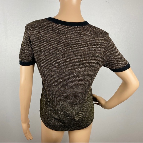 NEW RTA GOLD METALLIC SHORT SLEEVE TOP - Picture 8 of 9